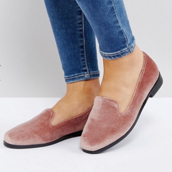 ASOS Shoes - ASOS MALBEC 8 Wide Flat Loafer Velvet Shoes NEW